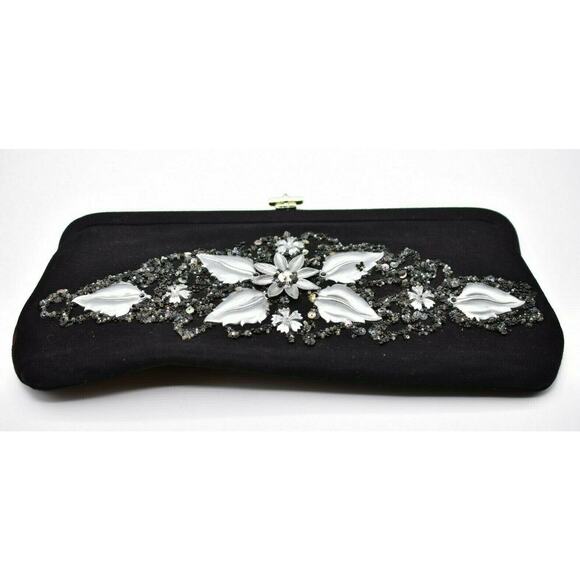 CARON of HOUSTON TEXAS Hand Decorated Original Beaded Clutch Bag Purse 1950s - Picture 1 of 7